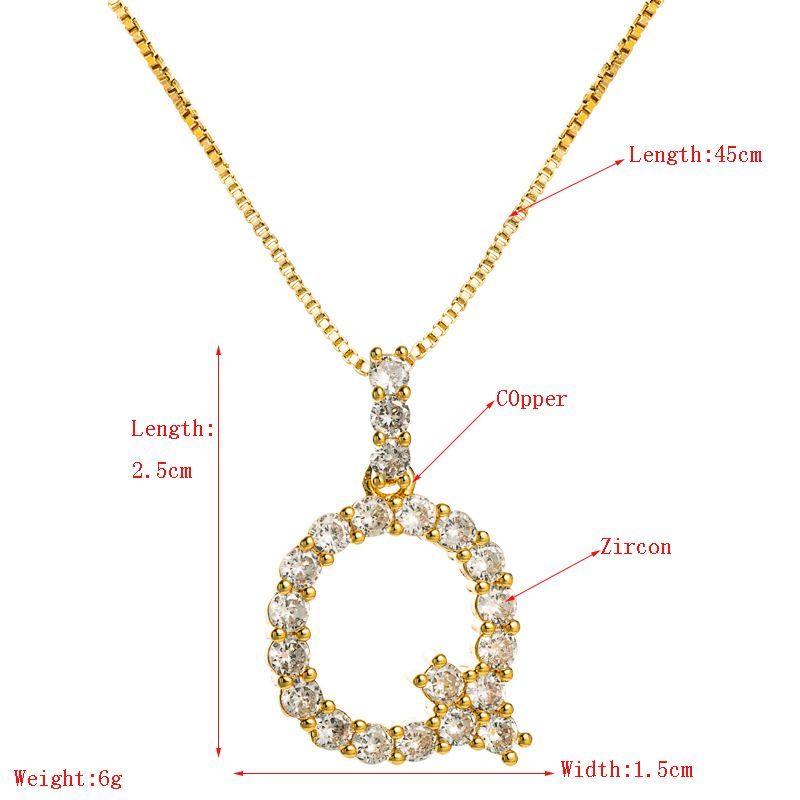 Korean O word chain geometric letter necklace letter love clavicle chain hip hop necklace wholesale