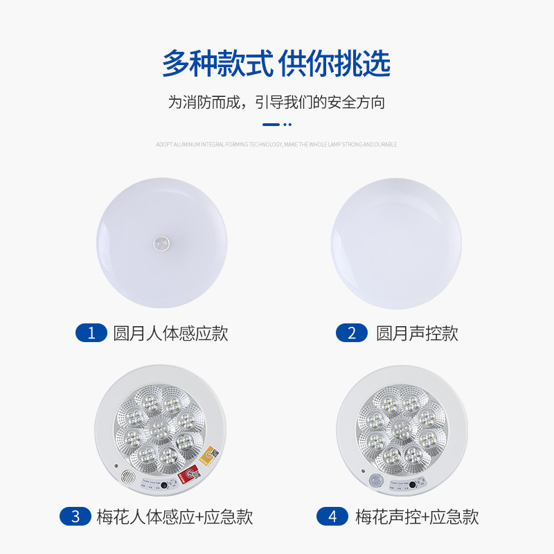 声光控楼道吸顶灯（红外人体感应灯）消防应急感应过道灯30个包邮|ms