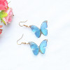 European and American creative simulation Butterfly earrings Personalized eyes Dripping the fairy, the temperament of colorful butterfly simple ear decoration