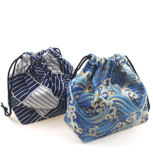 Autumn new product Japanese and Korean version simple lunch box outdoor portable drawstring bowl bag lunch box bag simple fashionable lunch box