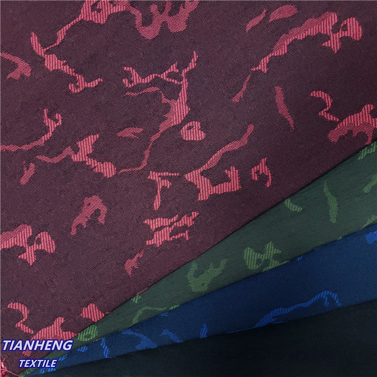 涤棉混纺罗缎小迷彩乱纹提花 时尚男女装裤装西装外套面料现货批