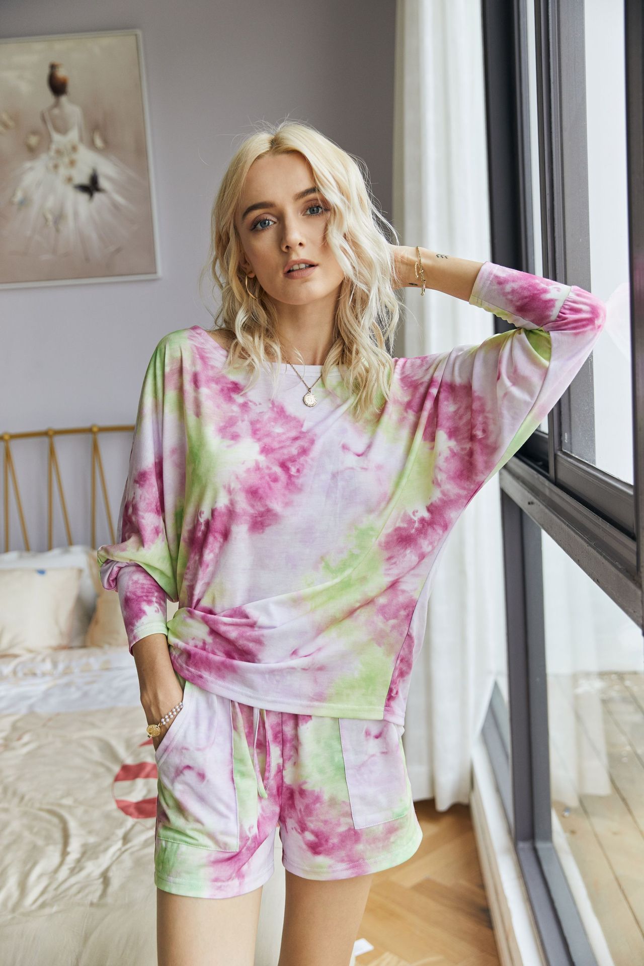 spring and summer tie-dye loose suit NSDY20462