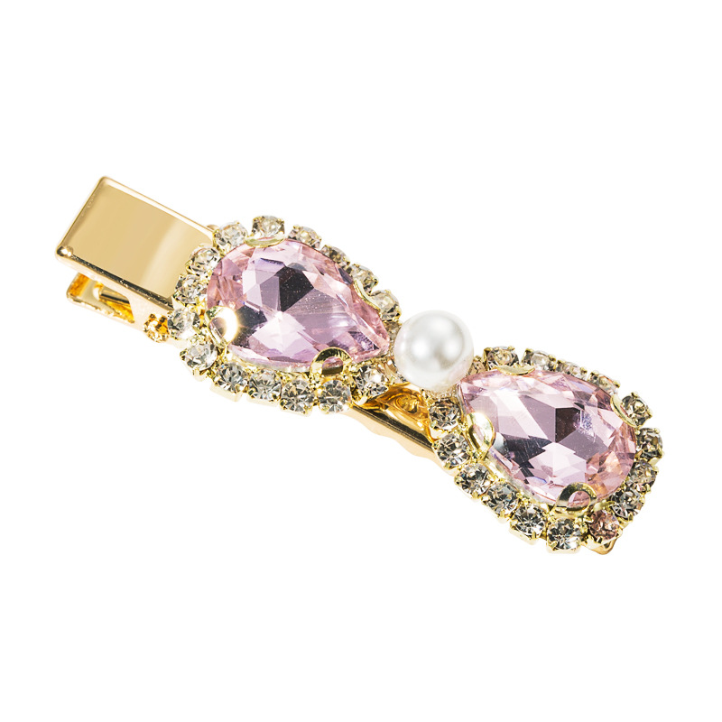 Coréenne De Femmes-style Élégant Barrettes Multicouche Arc Perle Diamant-intégré Super Brillant De Mode Bang Clip Bec De Canard Clip En Gros display picture 9