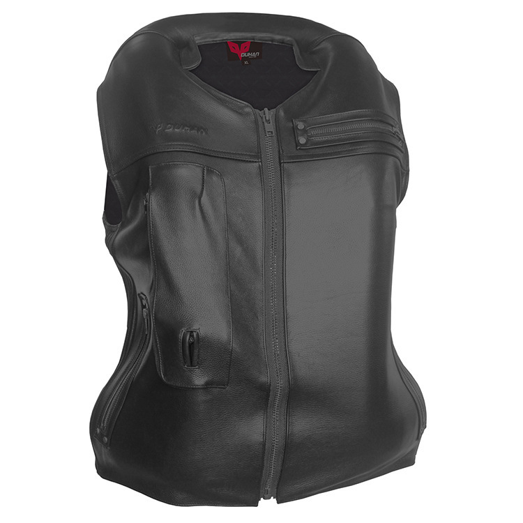 DUHAN New Black Cowhide Vest Airbag Vest Genuine Leather Anti-fall Riding Equipment Motorcycle Airbag Suit