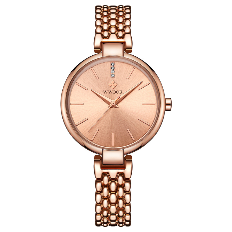 WWOOR sosteniendo amor nuevo reloj de cuarzo casual de mujer calendario impermeable rhinestone estudiante tendencia tazón reloj 8865