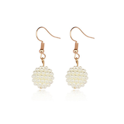 速賣通爆款時尚百搭防過敏楊梅球耳墜簡約氣質珍珠耳飾耳環批發