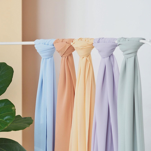54-color optional high-quality straight corner edge solid color pearl chiffon scarf headscarf chiffon scarf scarf