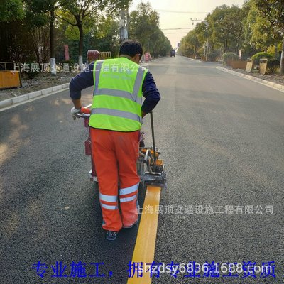 嘉定标志标线交警验收交通安全设施市政道路划线车道中心黄线|ms