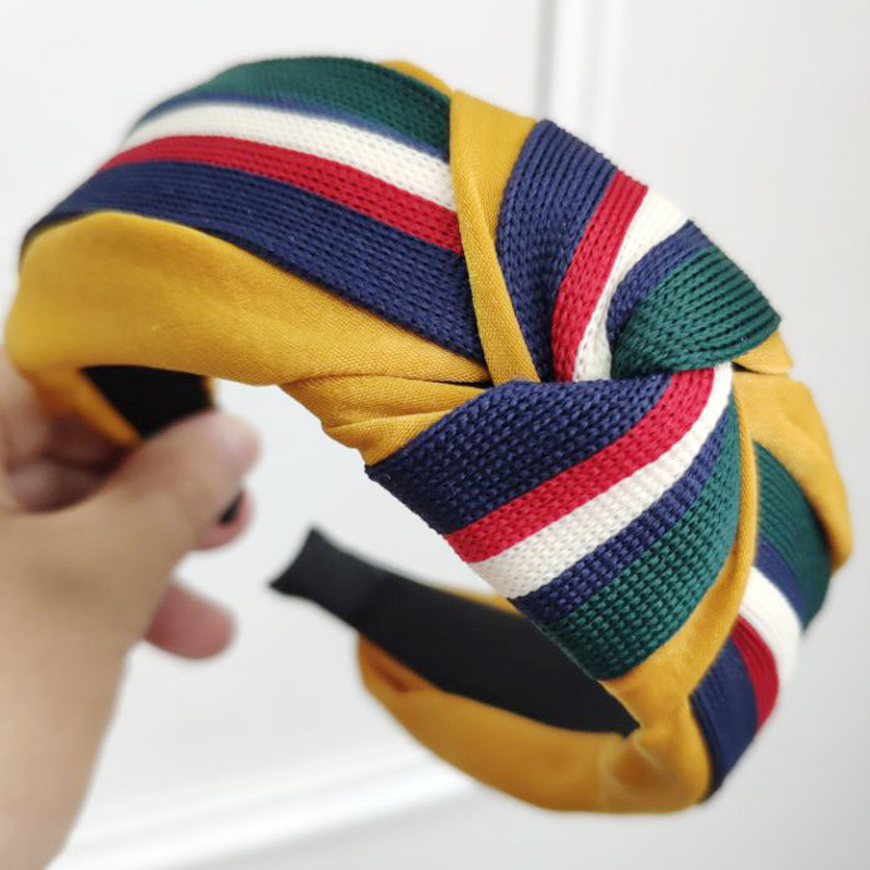 Korean Fashion Striped Knitting Knotted Headband display picture 3