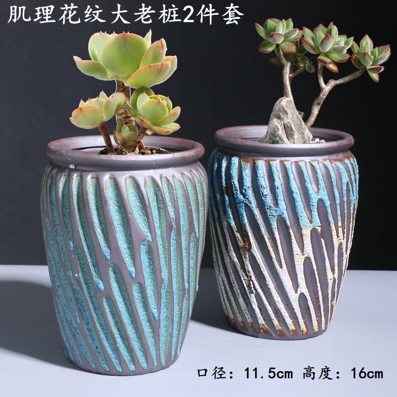 肌理花纹大老桩2件套