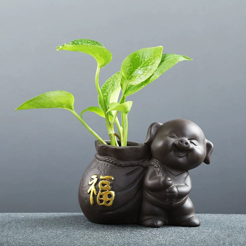 Креативный поросенок зеленая Роза гидропонная ваза цветок разместить контейнер для воды украшения дома маленькие украшения