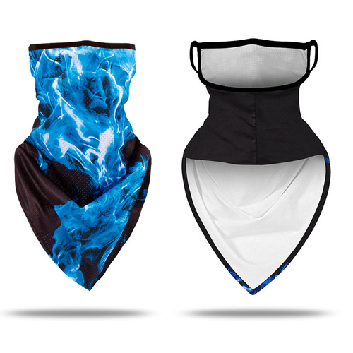 Real ice silk ear-hanging mask neck cover sun protection outdoor riding motorcycle fishing camouflage welding sports summer men and women