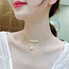 Brand necklace from pearl, fashionable short choker, accessories, simple and elegant design, Japanese and Korean, internet celebrity