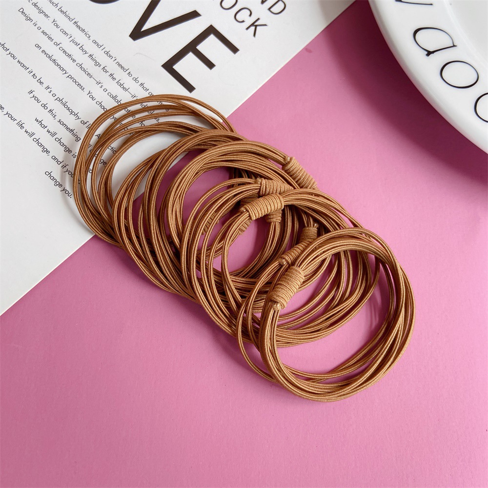 Korean Fashion New Three-in-one Bottoming Hair Ring Hair Rope Wind Simple High Elasticity Tie Hair Rubber Band Head Rope Wholesale Nihaojewelry display picture 9