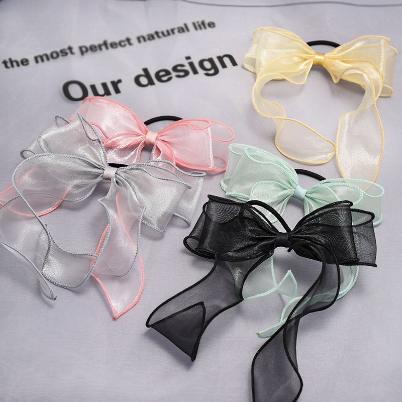 New Fashion Bow Tie Rope Korean Sweet Streamer Cheap Scrunchies Wholesale display picture 6