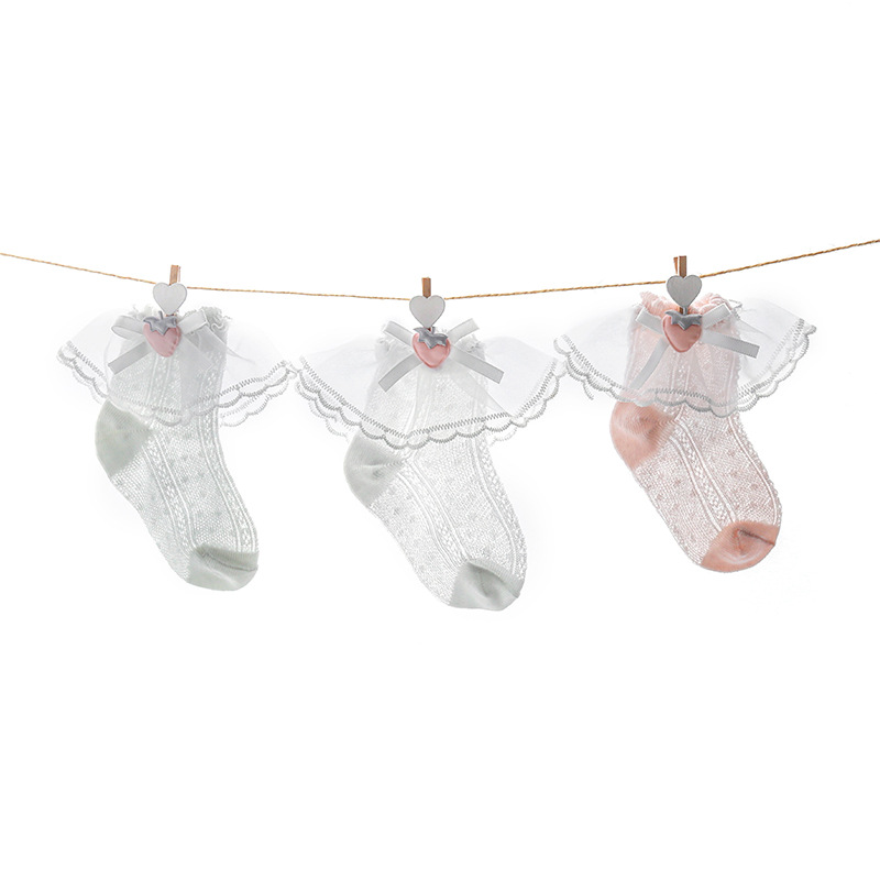 2020 nuevos calcetines de bebé de malla calcetines de encaje de arco calcetines de niña calcetines para niños verano Delgado