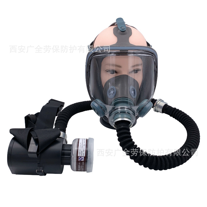 电动辅助式送风机SJL双箭龙700防毒面具接导气管全面罩长管呼吸器