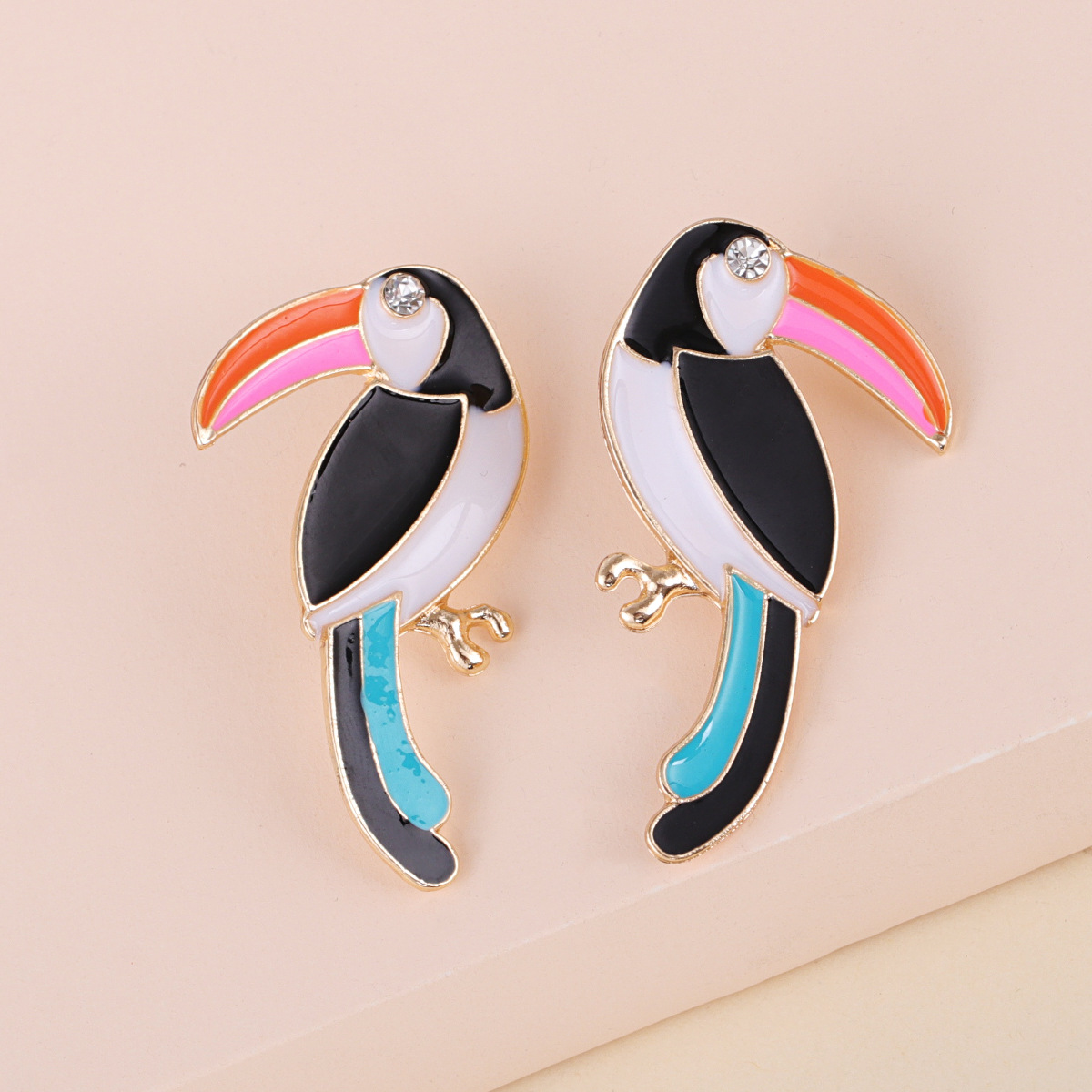 Fashion Cute Birds Diamond Earrings display picture 2