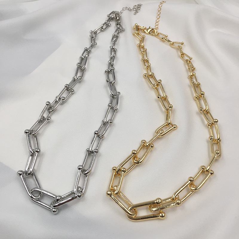 Golden Chain Necklace Cold Wind Hip-hop Exaggerated Korean Trendy Personality Thick Clavicle Chain Wholesale display picture 9