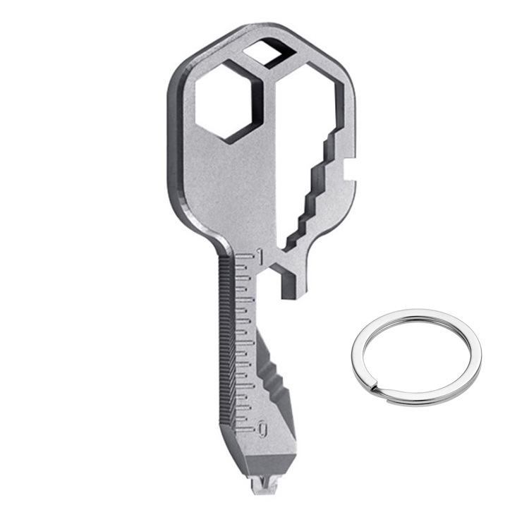 Multifuncional 24-en-1 llavero de acero inoxidable colgante de dibujos animados accesorios creativo simple abrebotellas herramienta al por mayor