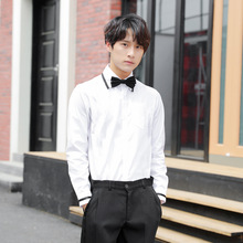 黑边男生长袖白衬衫黑裤子小时代JK制服学生装高中毕业季校服班服