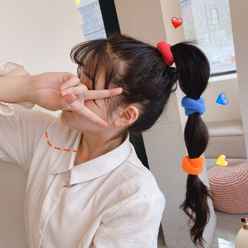 New Fashion Cute Plush Hair Scrunchies Set display picture 4