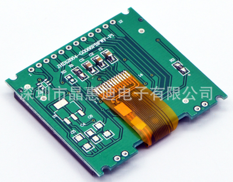 Һ��ģ�� LCM 12864���� SPI ���� FSTN 1.8��ڰ���ʾ����PCB��