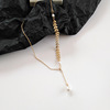 Asymmetrical universal necklace from pearl, chain for key bag , Japanese and Korean