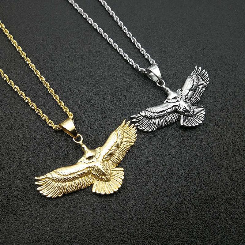 Hip-hop Eagle Titanium Steel Plating Unisex Pendant Necklace display picture 1