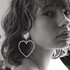 Fashionable metal earrings heart shaped, European style, simple and elegant design
