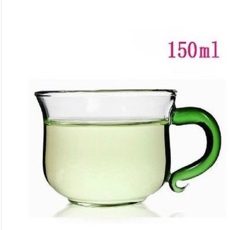 Taza de té de vidrio de doble capa aislada pequeña taza de té de hogar mini con mango Mark Taza de tamaño pequeño taza de té pequeña