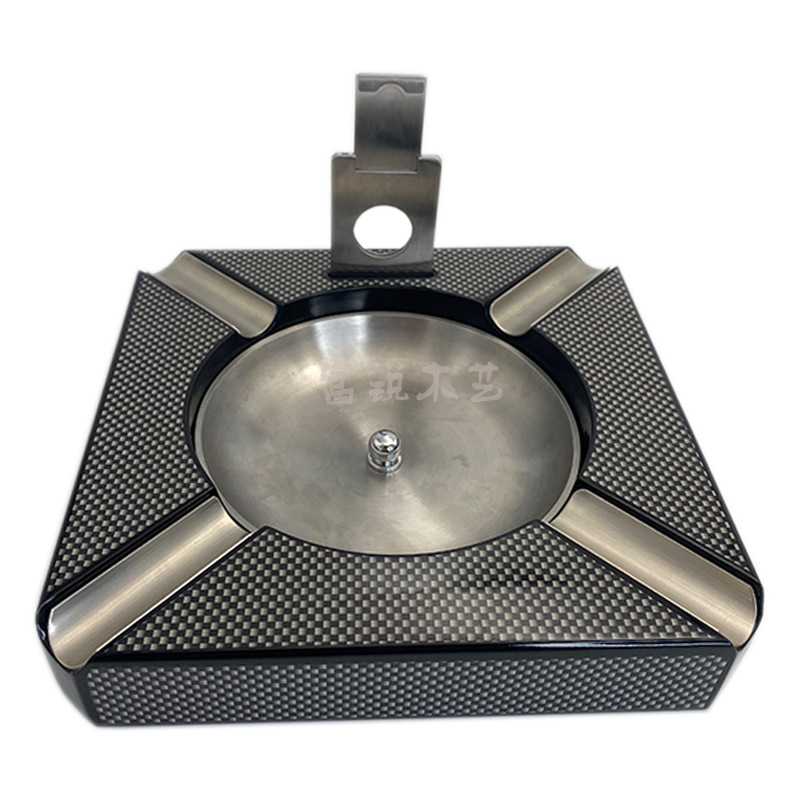 Custom Factory woodiness Cigar Paint ashtray European style carbon fibre ashtray a living room Decoration Customized