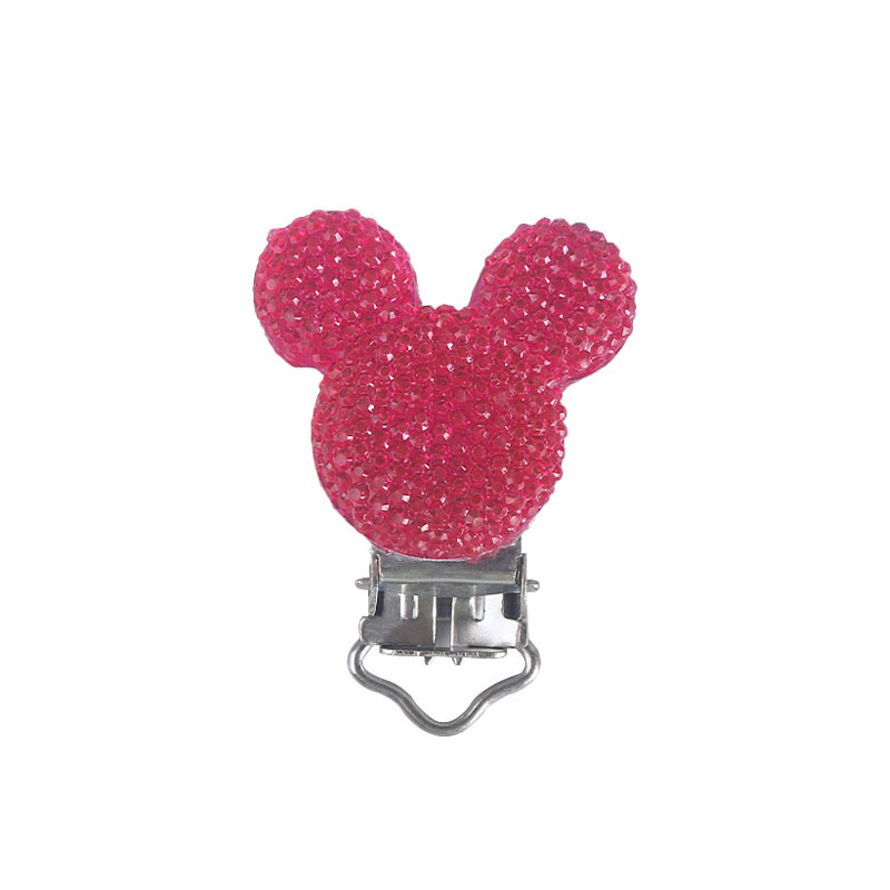 Suministros para bebés de dibujos animados animal chupete clip creativo DIY brillante clip de hierro chupete cadena accesorios de la joyería