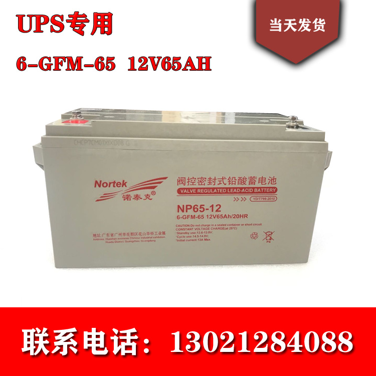 诺泰克蓄电池 6-GFM-65 12V65ah UPS机房品保三年