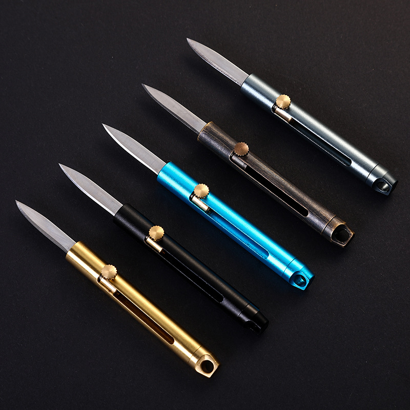 Multifunctional Gun Bolt Retro Metal Brass Knife Mini Aluminum Alloy Self-defense Art Knife