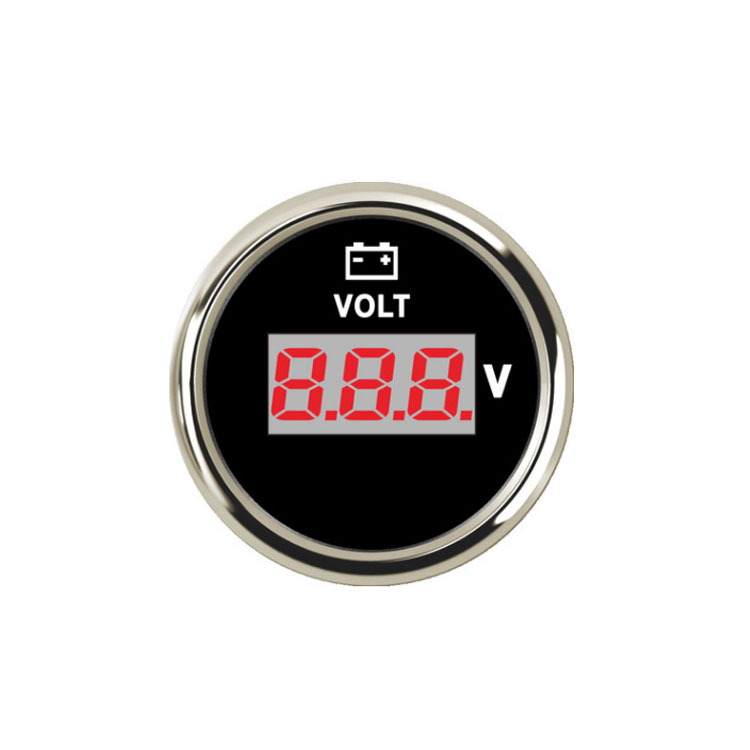 52mm9-32v改装车载测电瓶电压变化表带灯山东工程12v24v用电压表