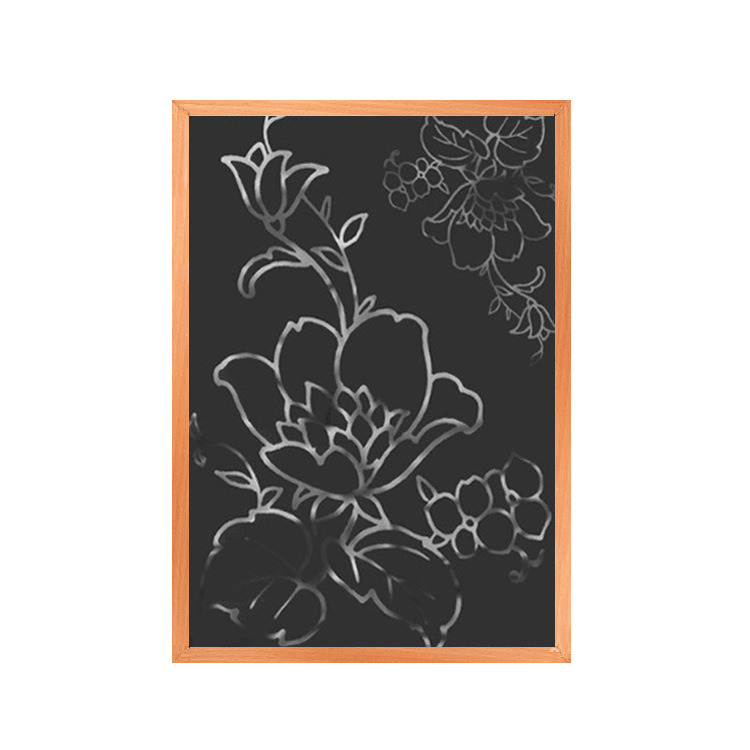 朗图 C款平角仿木框挂式磁性黑板店铺烘焙坊咖啡馆涂鸦DIY展示板|ru