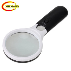 Large 103mm three-LED light magnifying glass hand-held elderly reading reading appraisal antique double-light glass lens