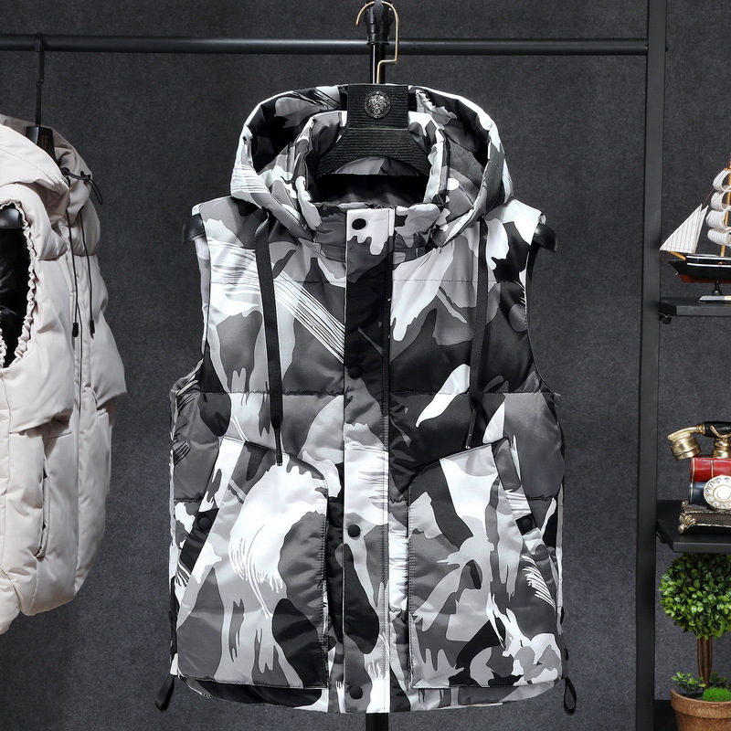 Men's Clothing camouflage Silk cotton cotton vest men's waistcoat vest autumn and winter warm jacket couple vest_voghion.com
