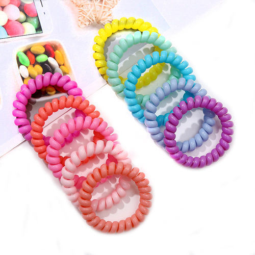 Phone cord hair band, Korean style cute rubber band hair accessory, mermaid headband, macaron, simple girl's headband