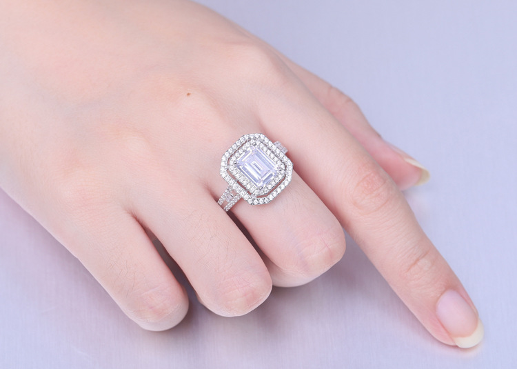 925 Sterling Silver Material 925 Sterling Silver Zircon Geometric Rings