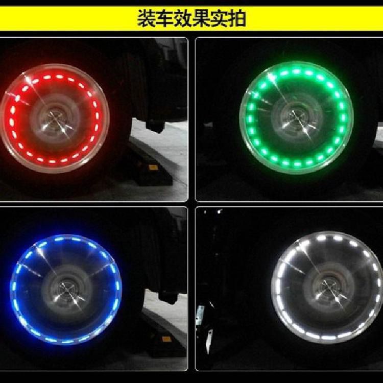 Neumático de coche motocicleta luz solar LED Válvula de luz cubo de la rueda luz decorativa luz de flash colorido rueda caliente