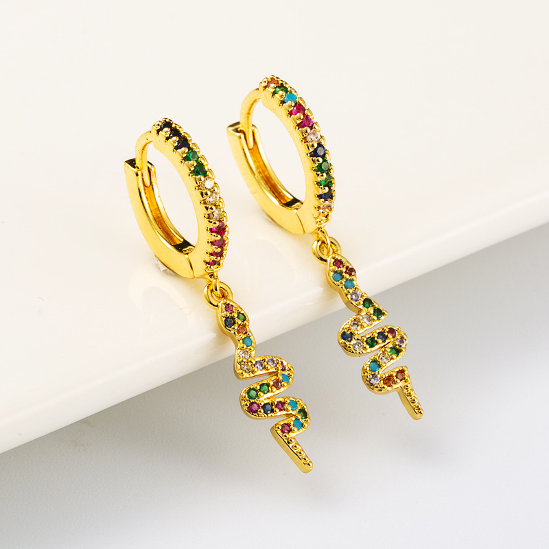 Hot Selling Trend Exaggerated Snake-shaped Earrings display picture 4