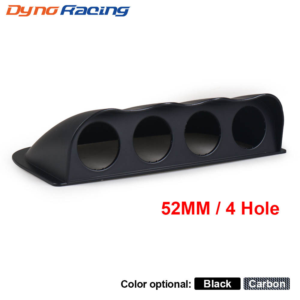 Car Modification 52MM Universal Instrument Cluster Mount 4 Hole Racing Instrument Installation Bracket ABS Black Carbon Fiber