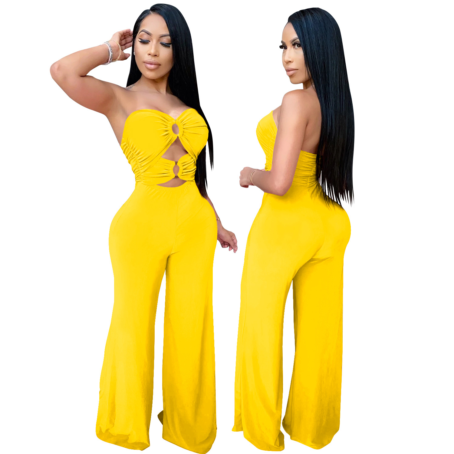 Breast-Wrapped Wide-Leg Jumpsuit NSXYZ81577