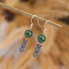 Retro jasper jade, earrings, silver 925 sample