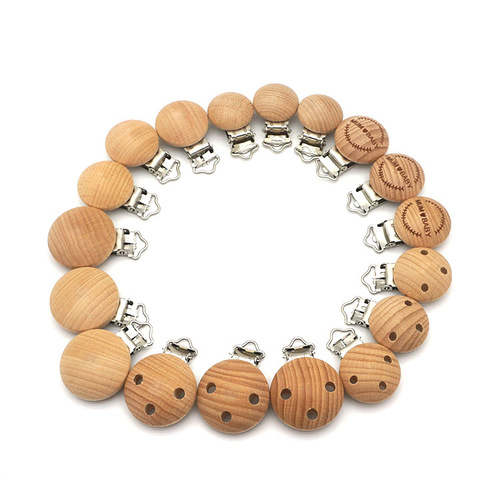 DIY wooden clip pacifier chain, beech wood pacifier clip, children's gum, wooden pacifier head, pacifier clip