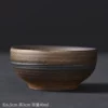 Rustic style stoneware striped cup
