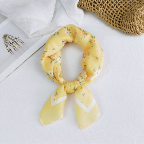 58 cotton and linen small square scarf for women in spring, autumn and summer, Korean small fresh Korean style artistic scarf, headband, small scarf