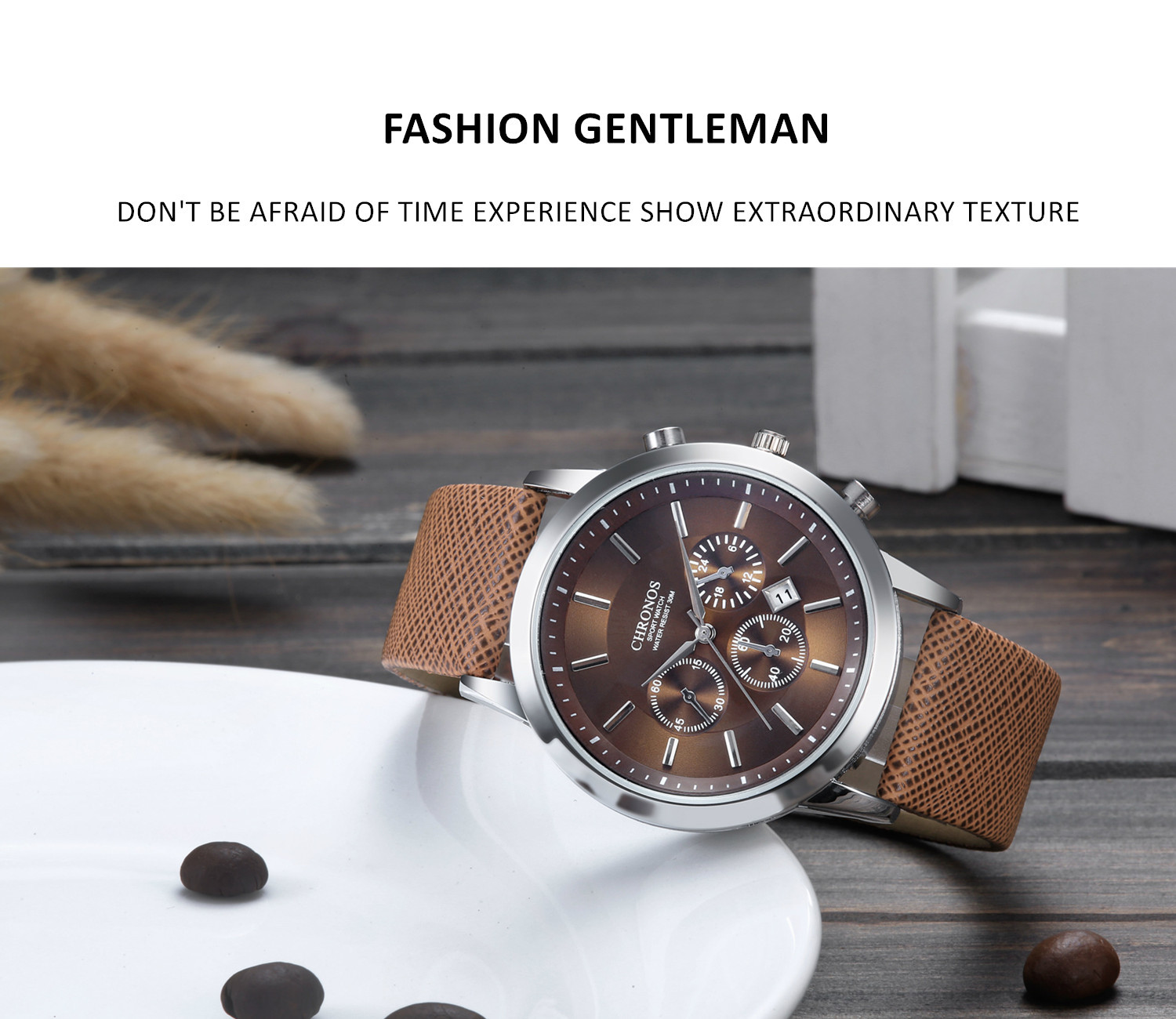 New light luxury fashion simple men's watch leisure belt calendar watch_voghion.com